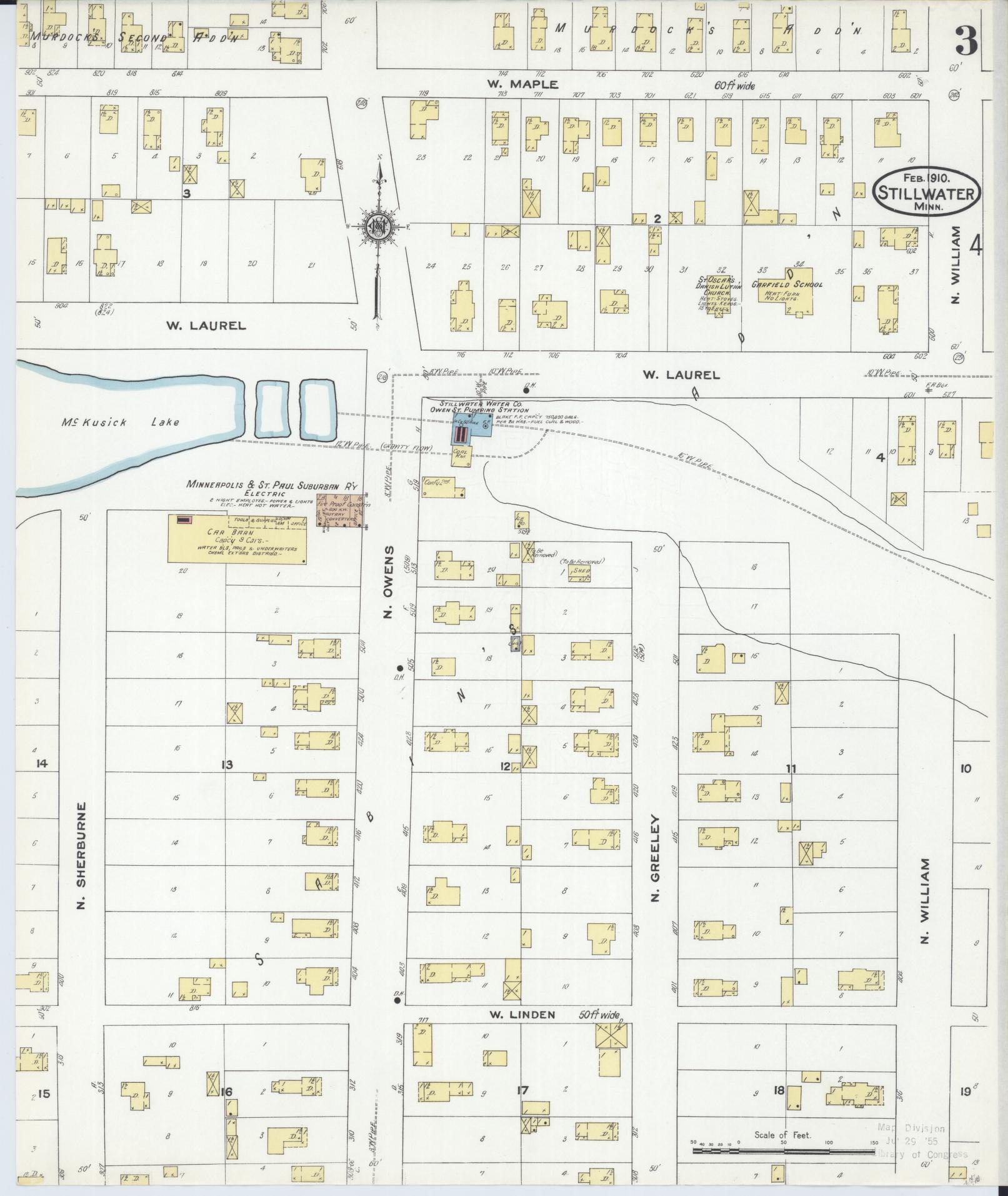 Sanborn Fire Insurance Map from Stillwater, Washington County, Minnesota (1910), Sheet #0003 - Historic Sanborn Fire Insurance Map Print, vintage old map wall art, antique decor, genealogy gift, Minnesota Minnesota map