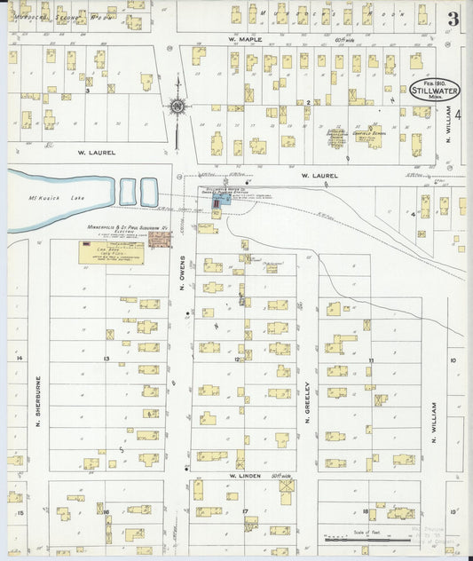 Sanborn Fire Insurance Map from Stillwater, Washington County, Minnesota (1910), Sheet #0003 - Historic Sanborn Fire Insurance Map Print, vintage old map wall art, antique decor, genealogy gift, Minnesota Minnesota map