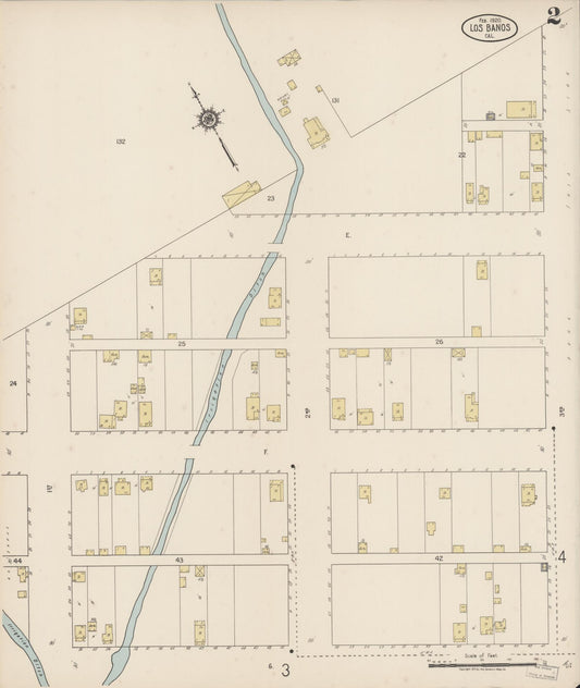 Sanborn Fire Insurance Map from Los Banos, Merced County, California (1920), Sheet #0002 - Historic Sanborn Fire Insurance Map Print, vintage old map wall art, antique decor, genealogy gift, California California map