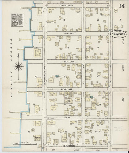 Sanborn Fire Insurance Map from Newport, Newport County, Rhode Island (1884), Sheet #0014 - Complete Map Set gallery image, historic Sanborn map, vintage wall art, Rhode Island Rhode Island