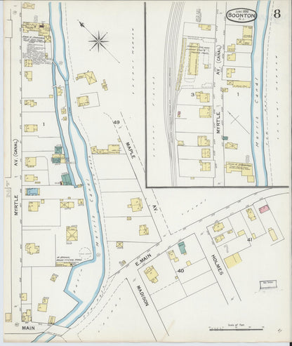 Sanborn Fire Insurance Map from Boonton, Morris County, New Jersey (1892), Sheet #0008 - Complete Map Set gallery image, historic Sanborn map, vintage wall art, New Jersey New Jersey