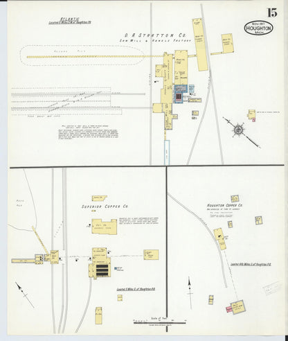 Sanborn Fire Insurance Map from Houghton, Houghton County, Michigan (1917), Sheet #0015 - Complete Map Set gallery image, historic Sanborn map, vintage wall art, Michigan Michigan