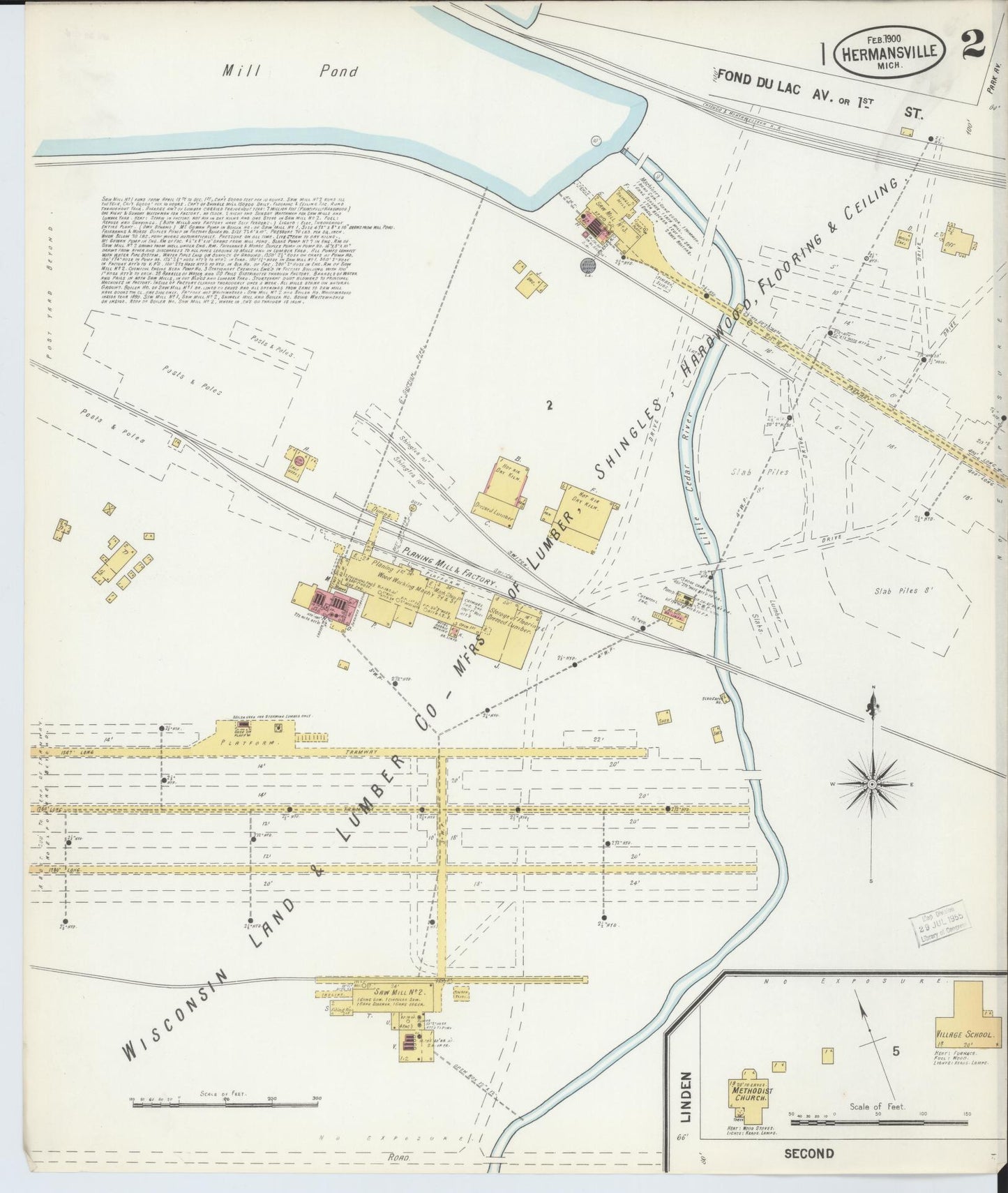 Sanborn Fire Insurance Map from Hermansville, Menominee County, Michigan (1900), Sheet #0002 - Complete Map Set gallery image, historic Sanborn map, vintage wall art, Michigan Michigan