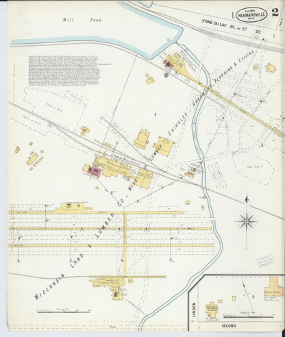 Sanborn Fire Insurance Map from Hermansville, Menominee County, Michigan (1900), Sheet #0002 - Complete Map Set gallery image, historic Sanborn map, vintage wall art, Michigan Michigan