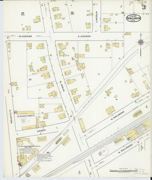 Sanborn Fire Insurance Map from New London, Huron County, Ohio (1921), Sheet #0003 - Historic Sanborn Fire Insurance Map Print, vintage old map wall art, antique decor, genealogy gift, Ohio Ohio map