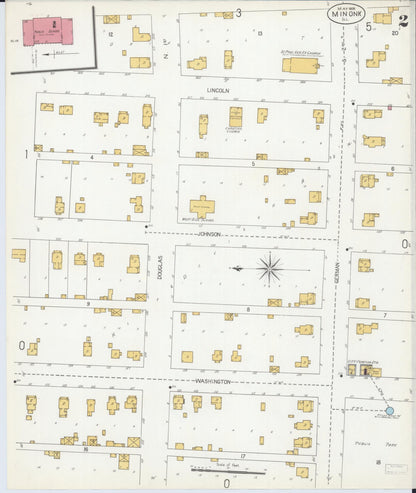 Sanborn Fire Insurance Map from Minonk, Woodford County, Illinois (1906), Sheet #0002 - Historic Sanborn Fire Insurance Map Print, vintage old map wall art, antique decor, genealogy gift, Illinois Illinois map