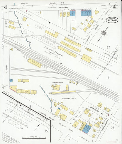 Sanborn Fire Insurance Map from Freeport, Nassau County, New York (1928), Sheet #0004 - Complete Map Set gallery image, historic Sanborn map, vintage wall art, New York New York