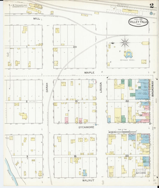 Sanborn Fire Insurance Map from Valley Falls, Jefferson County, Kansas (1893), Sheet #0002 - Historic Sanborn Fire Insurance Map Print, vintage old map wall art, antique decor, genealogy gift, Kansas Kansas map