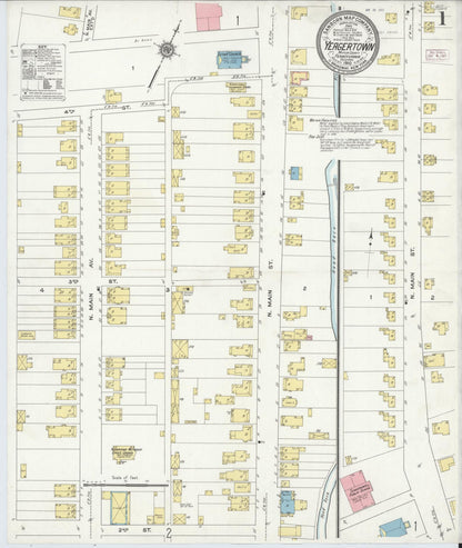 Sanborn Fire Insurance Map from Yeagertown, Mifflin County, Pennsylvania (1910), Sheet #0001 - Complete Map Set gallery image, historic Sanborn map, vintage wall art, Pennsylvania Pennsylvania