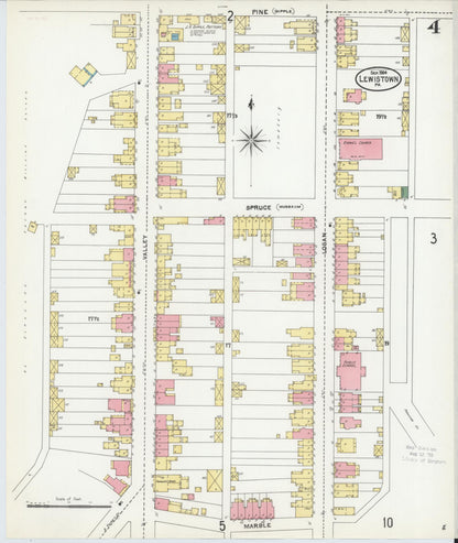 Sanborn Fire Insurance Map from Lewistown, Mifflin County, Pennsylvania (1904), Sheet #0004 - Complete Map Set gallery image, historic Sanborn map, vintage wall art, Pennsylvania Pennsylvania