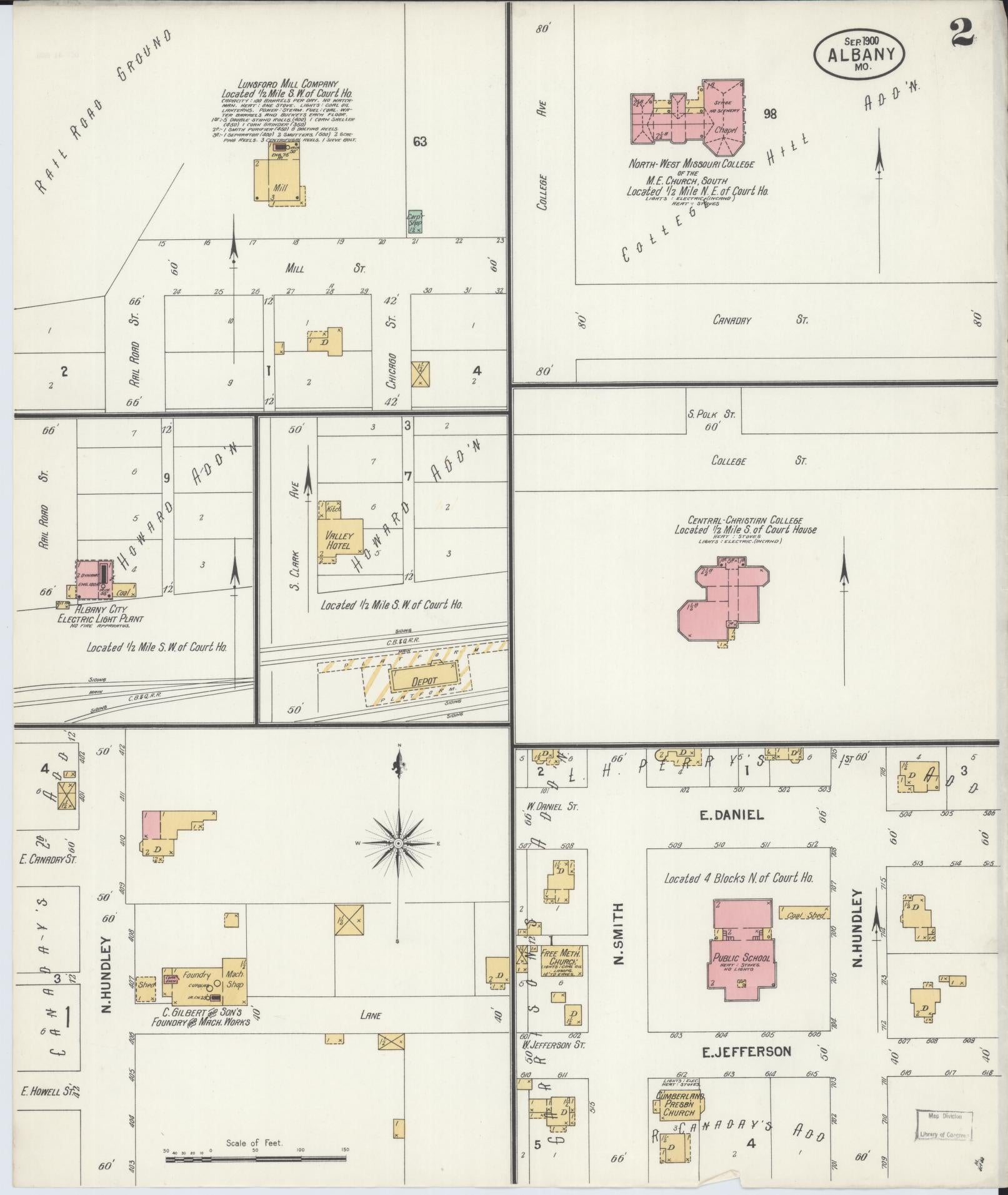 Sanborn Fire Insurance Map from Albany, Gentry County, Missouri (1900), Sheet #0002 - Historic Sanborn Fire Insurance Map Print, vintage old map wall art, antique decor, genealogy gift, Missouri Missouri map
