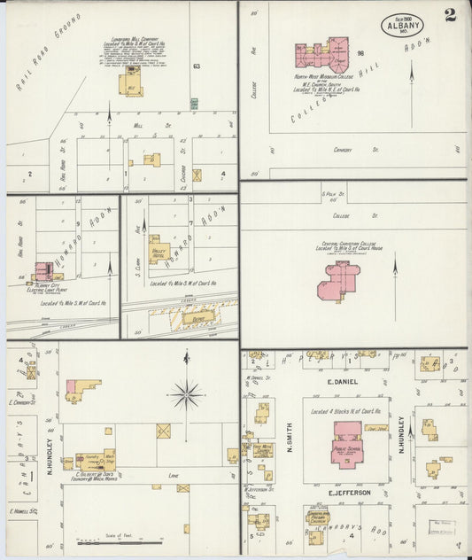 Sanborn Fire Insurance Map from Albany, Gentry County, Missouri (1900), Sheet #0002 - Historic Sanborn Fire Insurance Map Print, vintage old map wall art, antique decor, genealogy gift, Missouri Missouri map