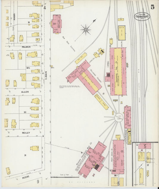 Sanborn Fire Insurance Map from Frankfort, Herkimer County, New York (1902), Sheet #0005 - Historic Sanborn Fire Insurance Map Print, vintage old map wall art, antique decor, genealogy gift, New York New York map