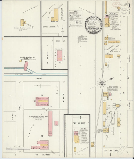 Sanborn Fire Insurance Map from Gothenburg, Dawson County, Nebraska (1899), Sheet #0001 - Historic Sanborn Fire Insurance Map Print, vintage old map wall art, antique decor, genealogy gift, Nebraska Nebraska map
