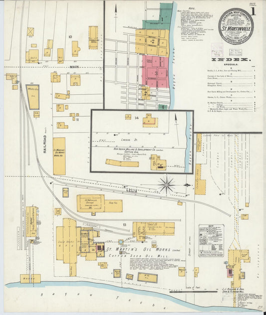 Sanborn Fire Insurance Map from Saint Martinville, Saint Martin Parish, Louisiana. (1903) – Historic Sanborn Fire Insurance Map Print