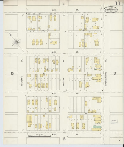 Sanborn Fire Insurance Map from Grand Forks, Grand Forks County, North Dakota (1897), Sheet #0011 - Complete Map Set gallery image, historic Sanborn map, vintage wall art, North Dakota North Dakota