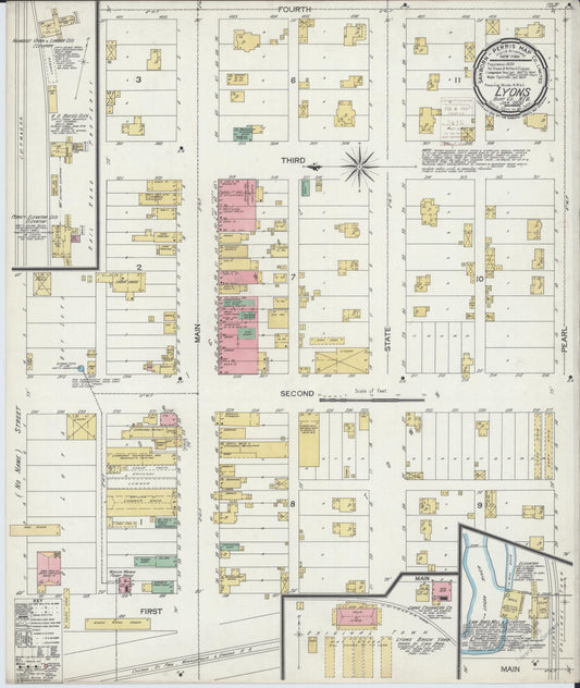 Sanborn Fire Insurance Map from Lyons, Burt County, Nebraska (1900), Sheet #0001 - Historic Sanborn Fire Insurance Map Print, vintage old map wall art, antique decor, genealogy gift, Nebraska Nebraska map