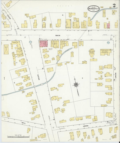 Sanborn Fire Insurance Map from Morrisville, Madison County, New York (1911), Sheet #0002 - Historic Sanborn Fire Insurance Map Print, vintage old map wall art, antique decor, genealogy gift, New York New York map