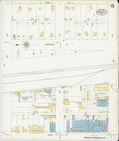 Sanborn Fire Insurance Map from Newkirk, Kay County, Oklahoma (1907), Sheet #0008 - Complete Map Set gallery image, historic Sanborn map, vintage wall art, Oklahoma Oklahoma