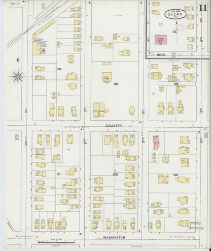 Sanborn Fire Insurance Map from Olean, Cattaraugus County, New York (1894), Sheet #0011 - Complete Map Set gallery image, historic Sanborn map, vintage wall art, New York New York