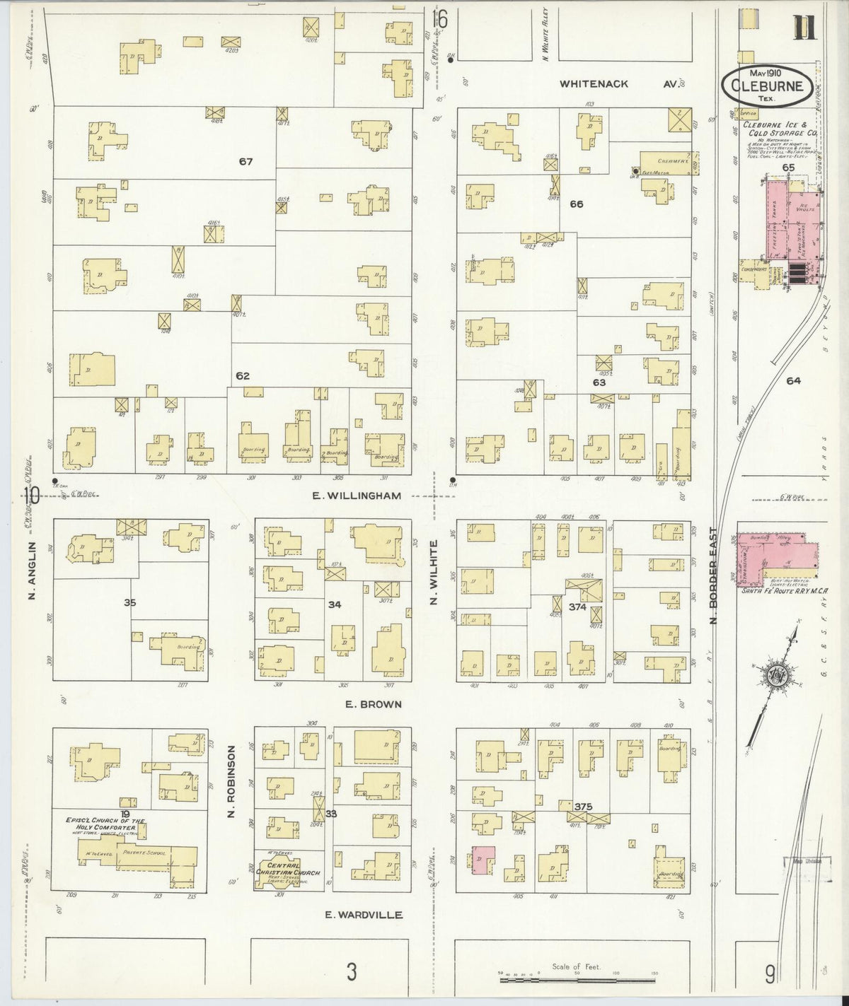 Sanborn Fire Insurance Map from Cleburne, Johnson County, Texas (1910), Sheet #0011 - Complete Map Set gallery image, historic Sanborn map, vintage wall art, Texas Texas