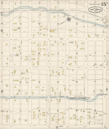 Sanborn Fire Insurance Map from Port Angeles, Clallam County, Washington (1917), Sheet #0015 - Complete Map Set gallery image, historic Sanborn map, vintage wall art, Washington Washington