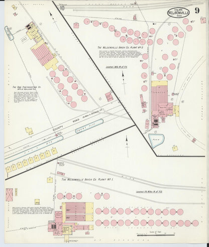 Sanborn Fire Insurance Map from Nelsonville, Athens County, Ohio (1914), Sheet #0009 - Historic Sanborn Fire Insurance Map Print, vintage old map wall art, antique decor, genealogy gift, Ohio Ohio map