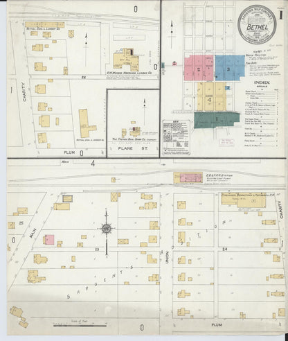 Sanborn Fire Insurance Map from Bethel, Clermont County, Ohio (1912), Sheet #0001 - Historic Sanborn Fire Insurance Map Print, vintage old map wall art, antique decor, genealogy gift, Ohio Ohio map