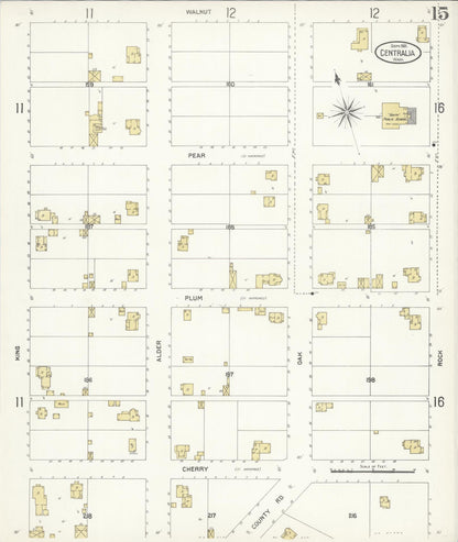 Sanborn Fire Insurance Map from Centralia, Lewis County, Washington (1901), Sheet #0015 - Complete Map Set gallery image, historic Sanborn map, vintage wall art, Washington Washington