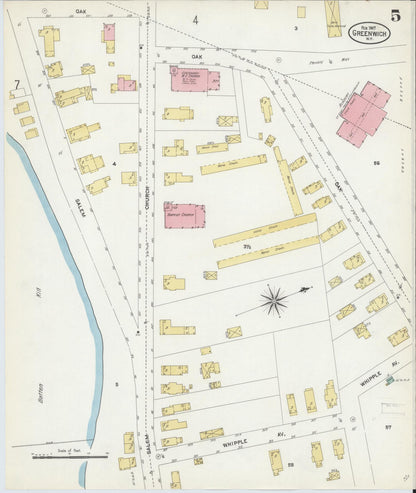 Sanborn Fire Insurance Map from Greenwich, Washington County, New York (1907), Sheet #0005 - Complete Map Set gallery image, historic Sanborn map, vintage wall art, New York New York