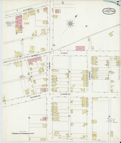Sanborn Fire Insurance Map from Lewistown, Mifflin County, Pennsylvania (1896), Sheet #0007 - Historic Sanborn Fire Insurance Map Print, vintage old map wall art, antique decor, genealogy gift, Pennsylvania Pennsylvania map