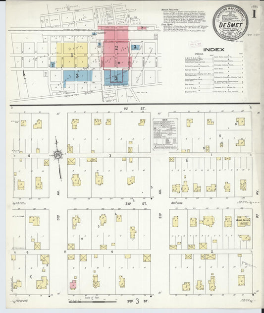 Sanborn Fire Insurance Map from De Smet, Kingsbury County, South Dakota. (1911) – Historic Sanborn Fire Insurance Map Print
