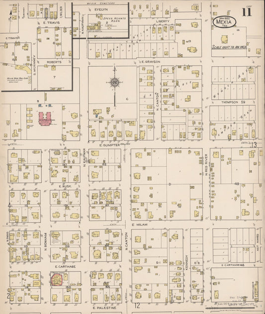 Sanborn Fire Insurance Map from Mexia, Limestone County, Texas (1922), Sheet #0011 - Historic Sanborn Fire Insurance Map Print, vintage old map wall art, antique decor, genealogy gift, Texas Texas map
