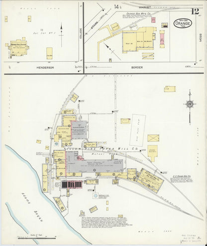 Sanborn Fire Insurance Map from Orange, Orange County, Texas (1914), Sheet #0012 - Complete Map Set gallery image, historic Sanborn map, vintage wall art, Texas Texas