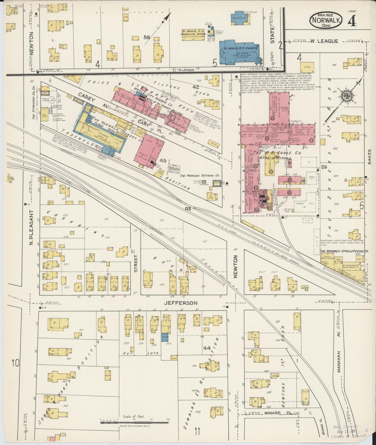 Sanborn Fire Insurance Map from Norwalk, Huron County, Ohio (1922), Sheet #0004 - Complete Map Set gallery image, historic Sanborn map, vintage wall art, Ohio Ohio