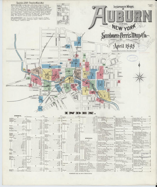 Sanborn Fire Insurance Map from Auburn, Cayuga County, New York. (1898) – Historic Sanborn Fire Insurance Map Print