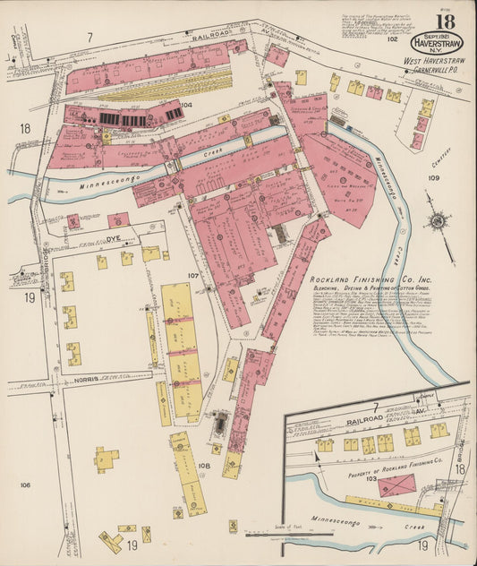 Sanborn Fire Insurance Map from Haverstraw, Rockland County, New York (1921), Sheet #0018 - Historic Sanborn Fire Insurance Map Print, vintage old map wall art, antique decor, genealogy gift, New York New York map