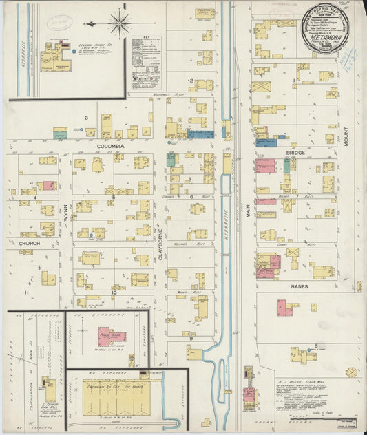 Sanborn Fire Insurance Map from Metamora, Franklin County, Indiana (1899), Sheet #0001 - Historic Sanborn Fire Insurance Map Print, vintage old map wall art, antique decor, genealogy gift, Indiana Indiana map