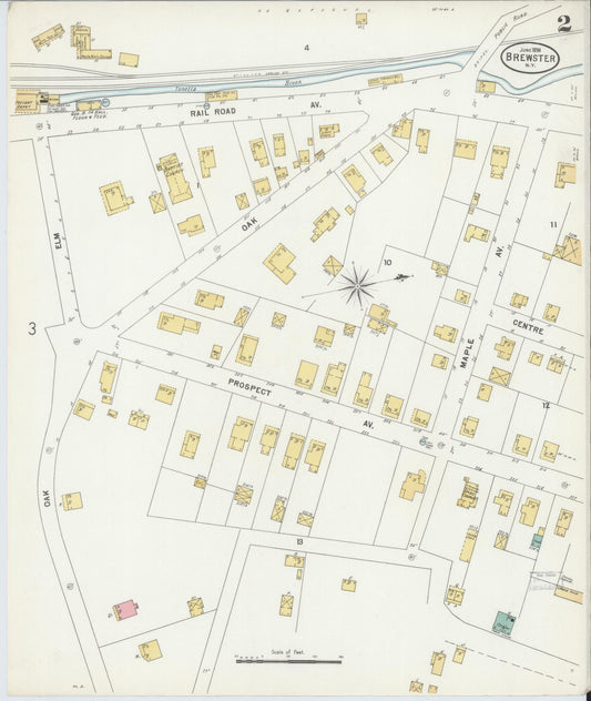Sanborn Fire Insurance Map from Brewster, Putnam County, New York (1898), Sheet #0002 - Historic Sanborn Fire Insurance Map Print, vintage old map wall art, antique decor, genealogy gift, New York New York map