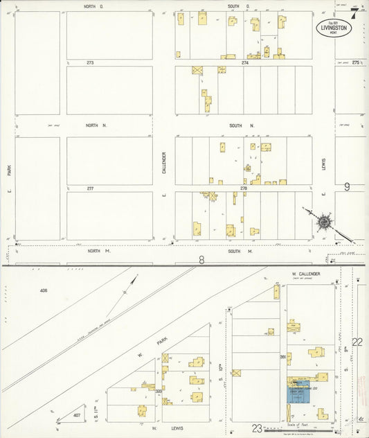 Sanborn Fire Insurance Map from Livingston, Park County, Montana (1921), Sheet #0007 - Historic Sanborn Fire Insurance Map Print, vintage old map wall art, antique decor, genealogy gift, Montana Montana map