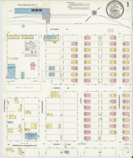 Sanborn Fire Insurance Map from Boswell, Somerset County, Pennsylvania (1910), Sheet #0001 - Complete Map Set gallery image, historic Sanborn map, vintage wall art, Pennsylvania Pennsylvania