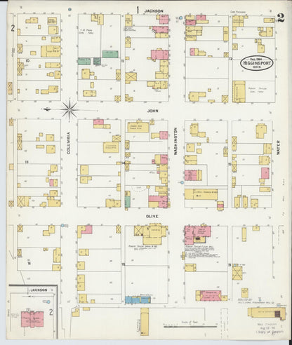 Sanborn Fire Insurance Map from Higginsport, Brown County, Ohio (1904), Sheet #0002 - Complete Map Set gallery image, historic Sanborn map, vintage wall art, Ohio Ohio