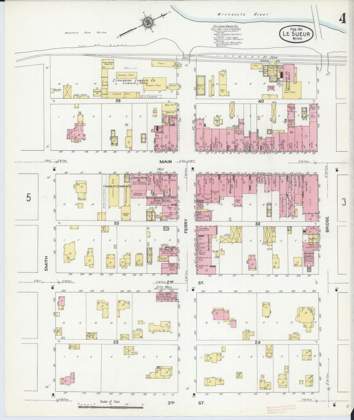 Sanborn Fire Insurance Map from Le Sueur, Le Sueur County, Minnesota (1911), Sheet #0004 - Historic Sanborn Fire Insurance Map Print, vintage old map wall art, antique decor, genealogy gift, Minnesota Minnesota map