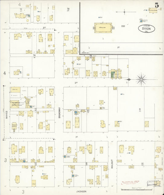 Sanborn Fire Insurance Map from Dixon, Solano County, California (1900), Sheet #0005 - Historic Sanborn Fire Insurance Map Print, vintage old map wall art, antique decor, genealogy gift, California California map