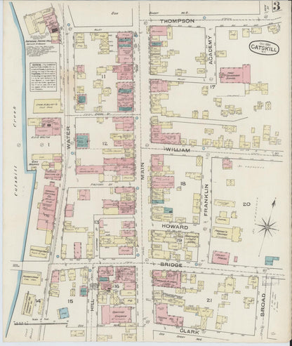Sanborn Fire Insurance Map from Catskill, Greene County, New York (1884), Sheet #0003 - Complete Map Set gallery image, historic Sanborn map, vintage wall art, New York New York