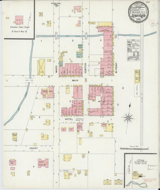 Sanborn Fire Insurance Map from Senatobia, Tate County, Mississippi (1897), Sheet #0001 - Historic Sanborn Fire Insurance Map Print, vintage old map wall art, antique decor, genealogy gift, Mississippi Mississippi map