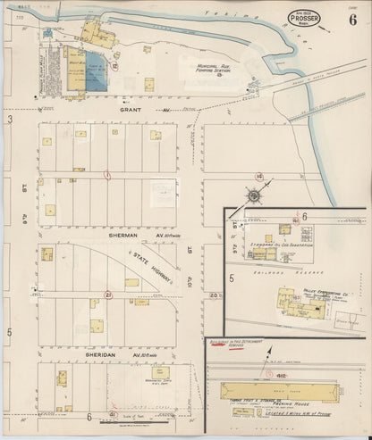 Sanborn Fire Insurance Map from Prosser, Benton County, Washington (1944), Sheet #0006 - Complete Map Set gallery image, historic Sanborn map, vintage wall art, Washington Washington