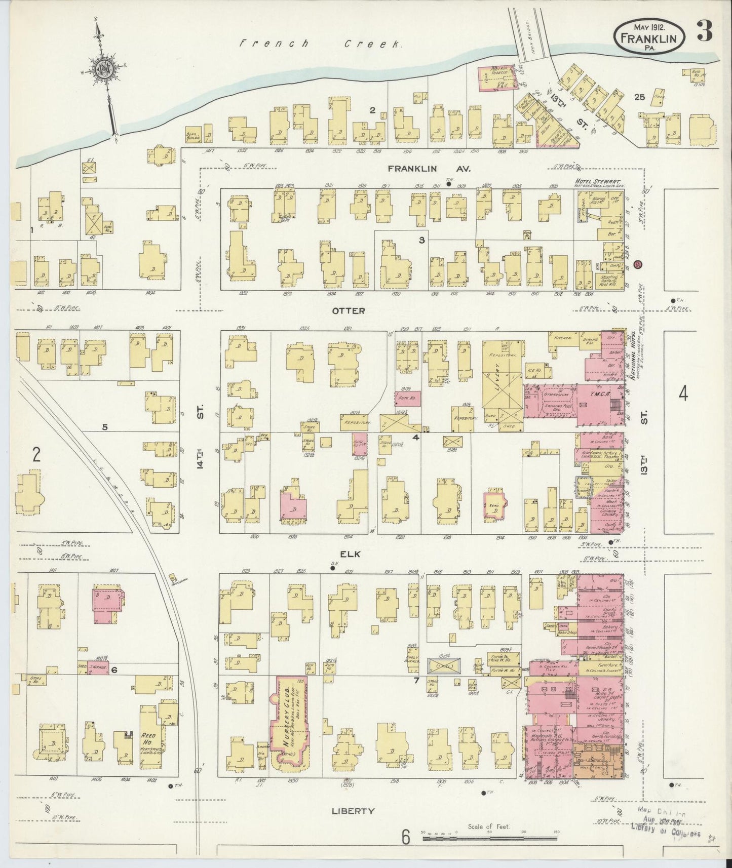 Sanborn Fire Insurance Map from Franklin, Venango County, Pennsylvania (1912), Sheet #0003 - Complete Map Set gallery image, historic Sanborn map, vintage wall art, Pennsylvania Pennsylvania