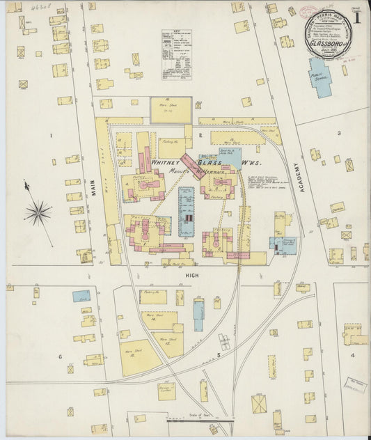 Sanborn Fire Insurance Map from Glassboro, Gloucester County, New Jersey. (1895) – Historic Sanborn Fire Insurance Map Print
