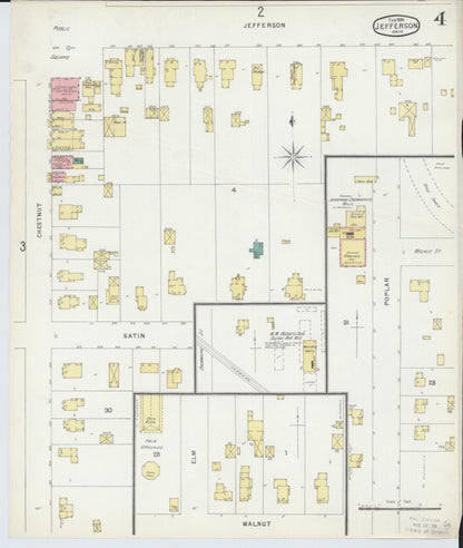 Sanborn Fire Insurance Map from Jefferson, Ashtabula County, Ohio (1896), Sheet #0004 - Historic Sanborn Fire Insurance Map Print, vintage old map wall art, antique decor, genealogy gift, Ohio Ohio map